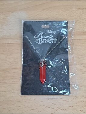 Disney Beauty and the Beast Red Crystal Pendant Necklace